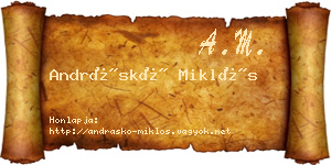 Andráskó Miklós névjegykártya