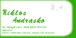 miklos andrasko business card